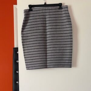 Loft Fashion Black and White Striped Pencil Skirt